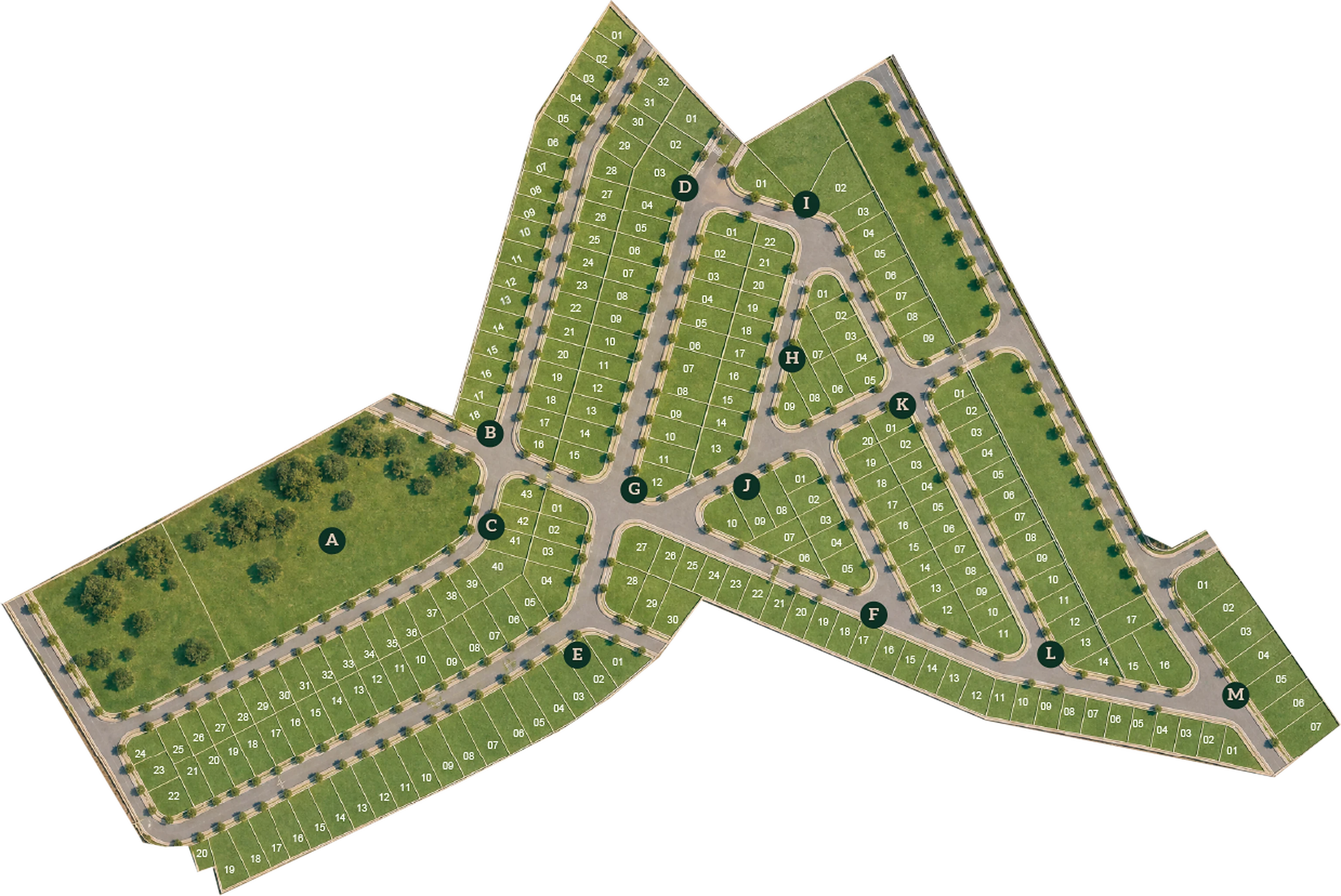 Planta do Parque São Lucas II com as quadras, ruas e a numeração dos lotes